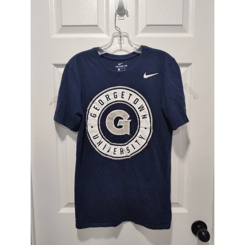 NIKE Georgetown University Size Small/Petite Navy Women CrewNeck Dri-Fit T-Shirt